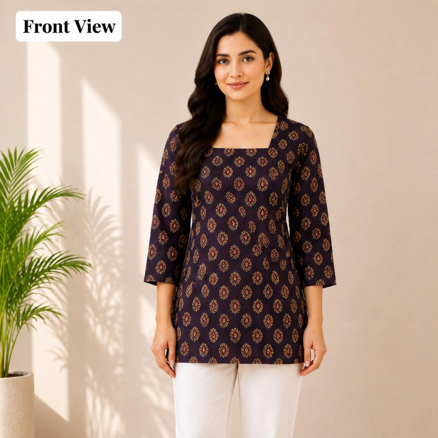 Royal Navy Blue Short Kurti